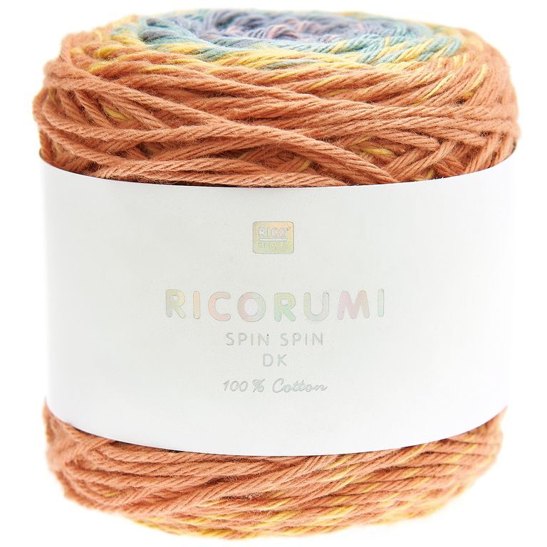 Ricorumi Spin Spin Crochet Yarn shade 019 Earthy Rainbow