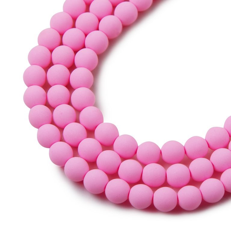 Czech pressed beads Estrela BONDELI 6 mm soft pink