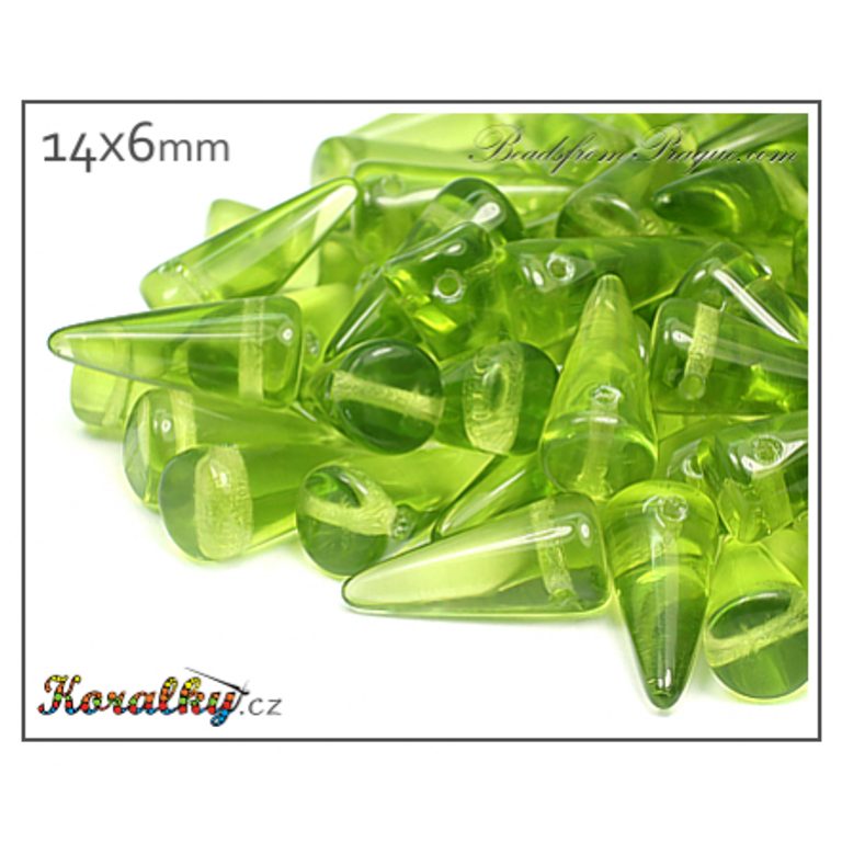 Czech glass spike beads 14x6mm (50220) No.13