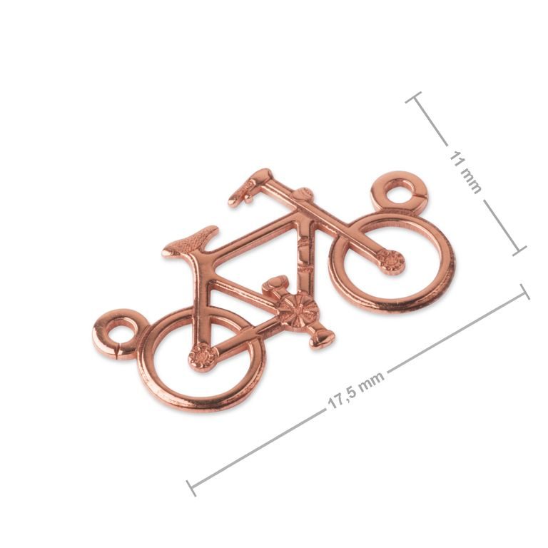 Silver connector bike 17,5x11mm rose gold plated No.1083