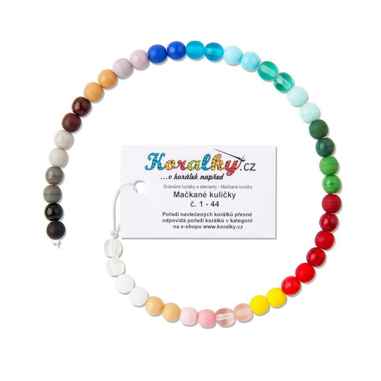 Glass bead sampler Pressed round beads 6mm