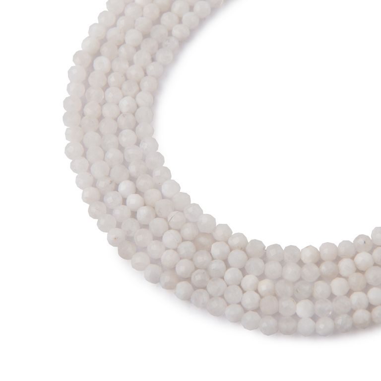 Moonstone faceted beads 3mm