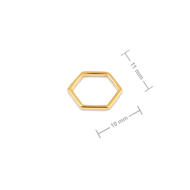 Manumi piesă legătură hexagon 11x10mm placată cu aur