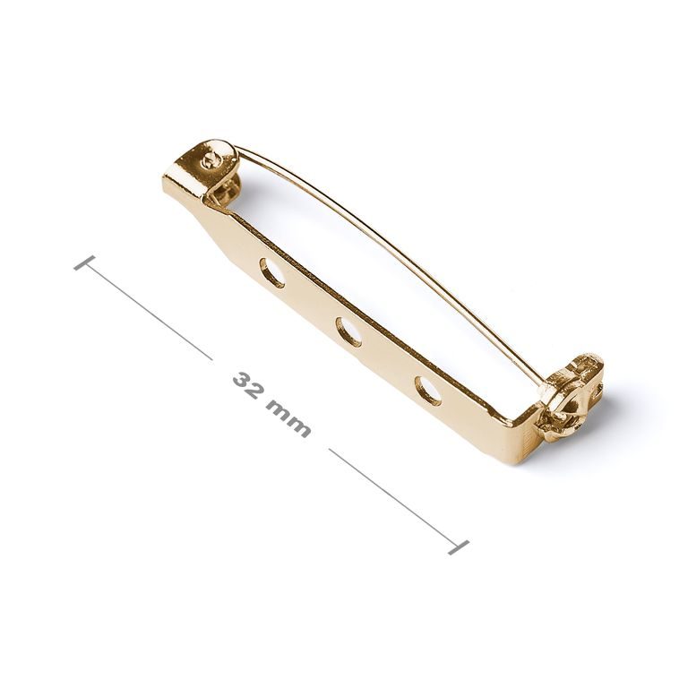 Jewellery brooch pin bar 32mm gold