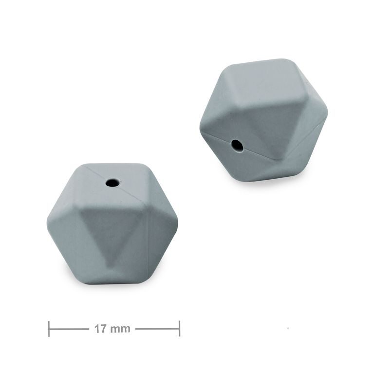 Silikonové korálky hexagon 17mm Dim Grey