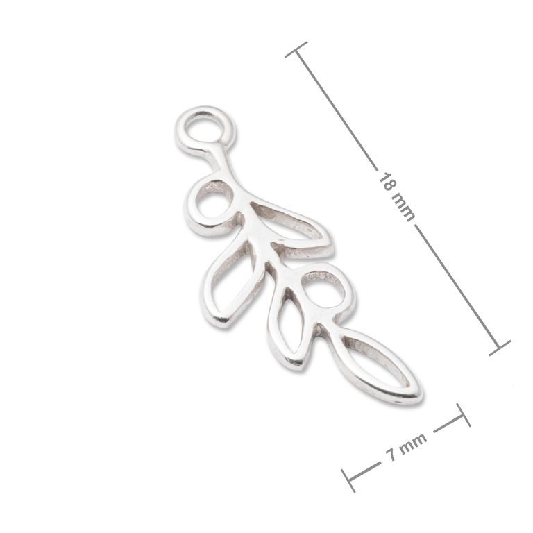 Amoracast pendant olive branch 18x7mm silver