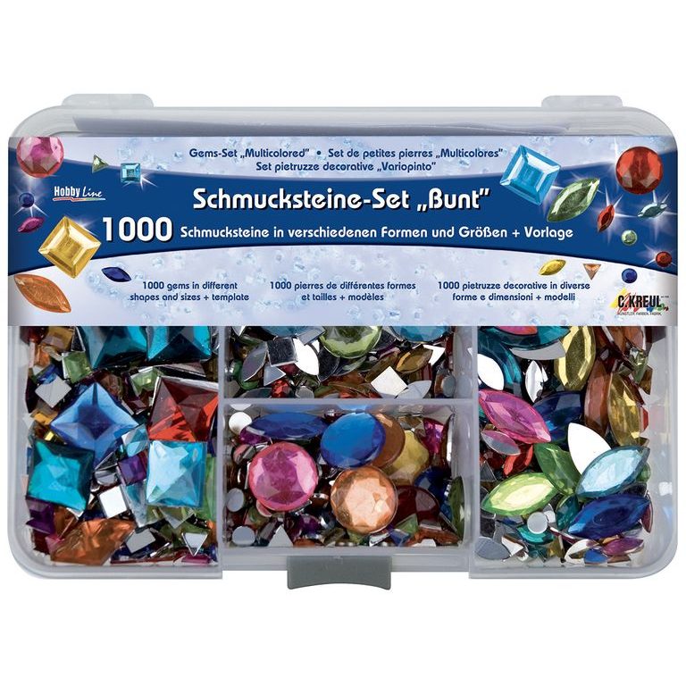 Set KREUL cristale acrilice (ștrasuri) colorate 1000buc