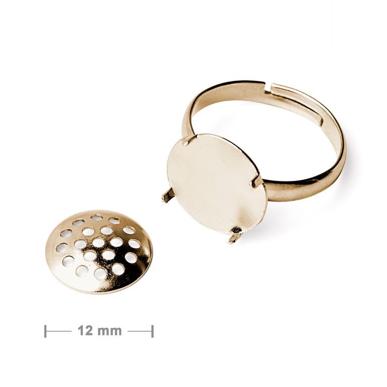 Ring base with sieve 12mm gold