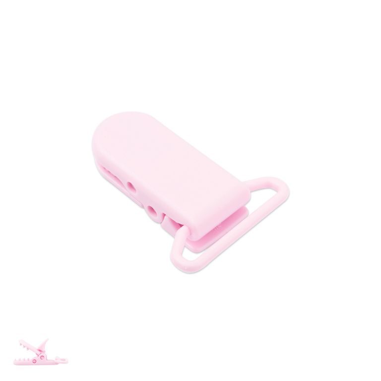 Plastový klip na dudlík 37x16x9mm Rose Pink