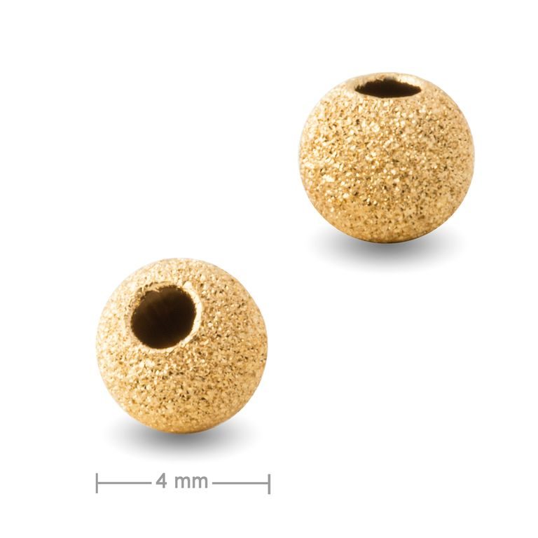 Mărgele argintii stardust 4mm placate cu aur de 24K nr.697