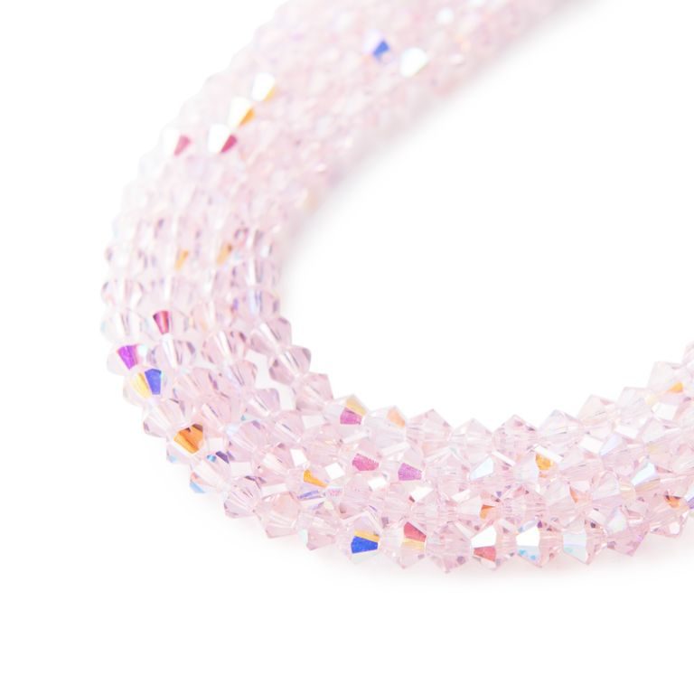 Czech crystal bicone beads 4mm Light Rose AB