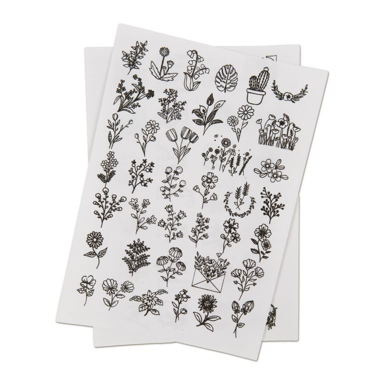 Manumi water-soluble embroidery base with flower and alphabet motifs