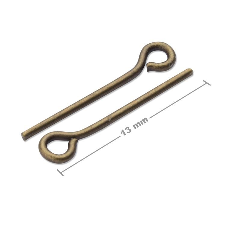 Eyepins 13mm antique brass