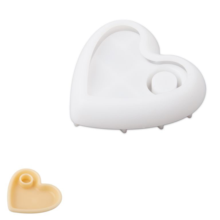 Silicone mould holder for 1 candle in the shape of a heart 150x130x30mm