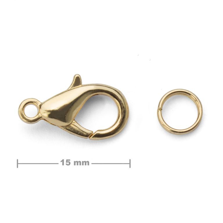 Jewellery lobster clasp 15mm gold