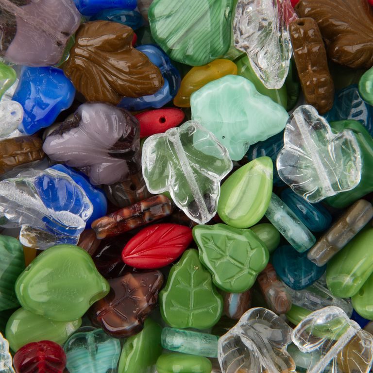 PRECIOSA mix de mărgele rotunde din sticlă frunzulițe