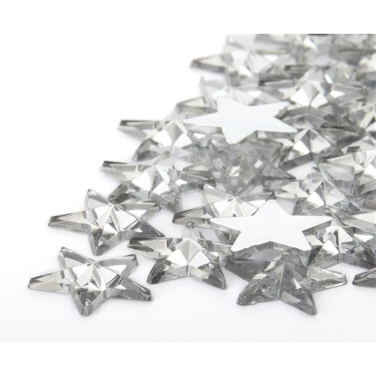 Acrylic glue-on stones star 15mm crystal