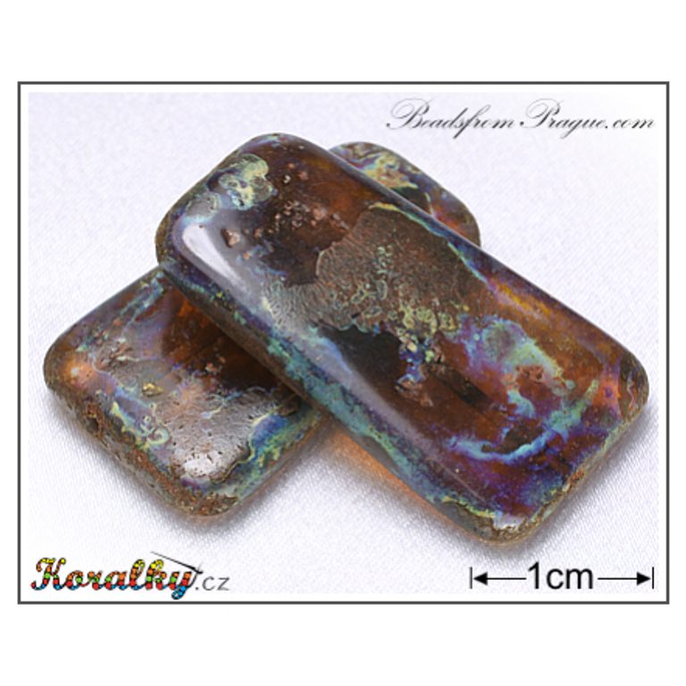 Czech glass Travertin pressed beads No.70