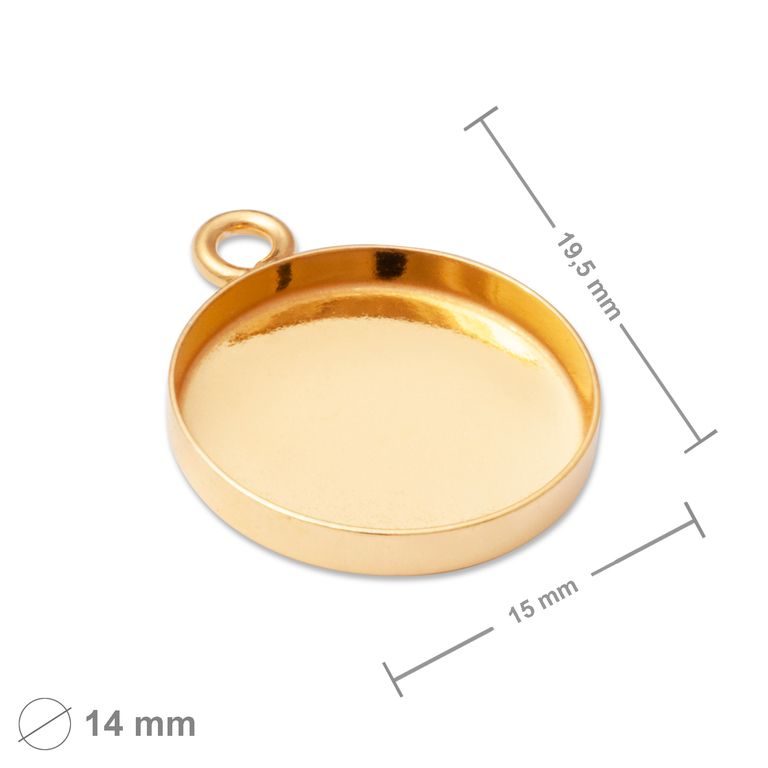 Pandantiv din argint cu camă 14mm placat cu aur de 24K nr.1212