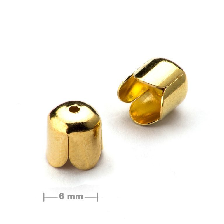 Tulip bead cap 6mm gold