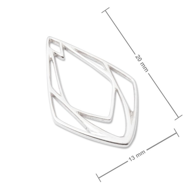 Amoracast přívěsek střední korund 20x13mm stříbrný