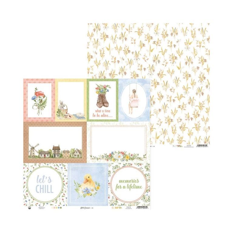 Set de coli față-verso pentru scrapbook 30x30cm 12 coli P13 Hello summer