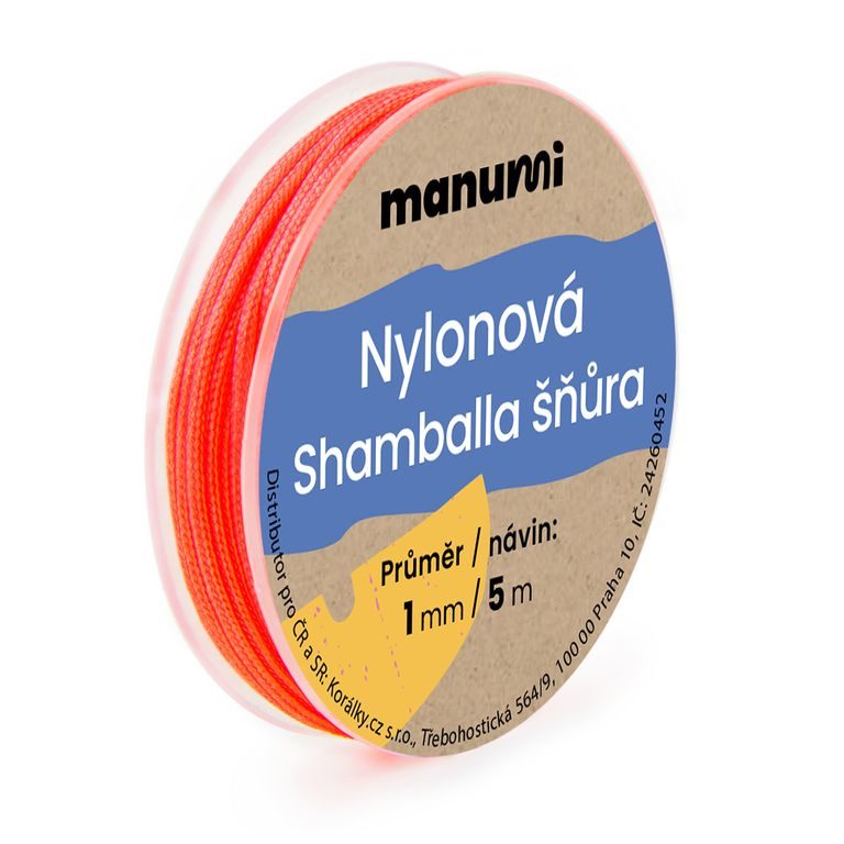 Nylónová šnúrka na Shamballa náramky 1mm/5m červená č.21