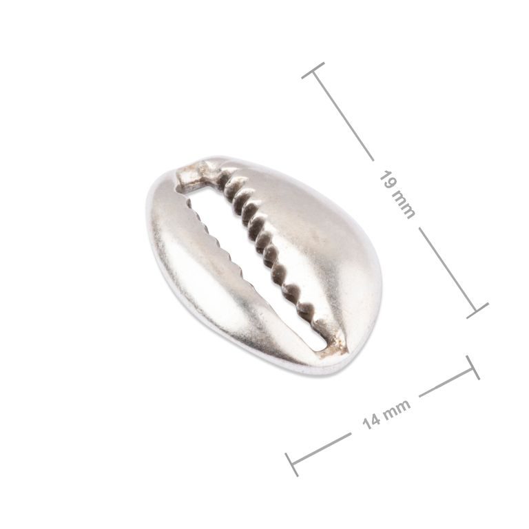 Manumi connector seashell 19x14mm silver-plated