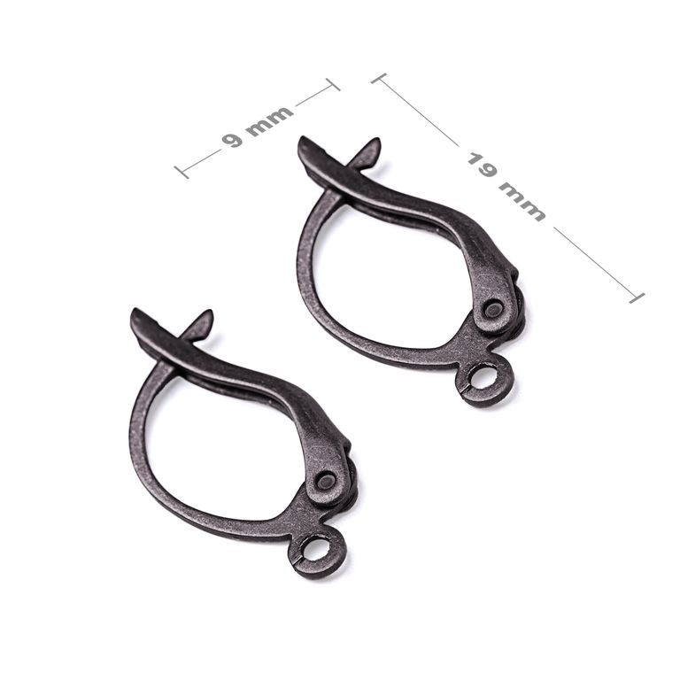 Leverback earring hooks 19x9mm anthracite