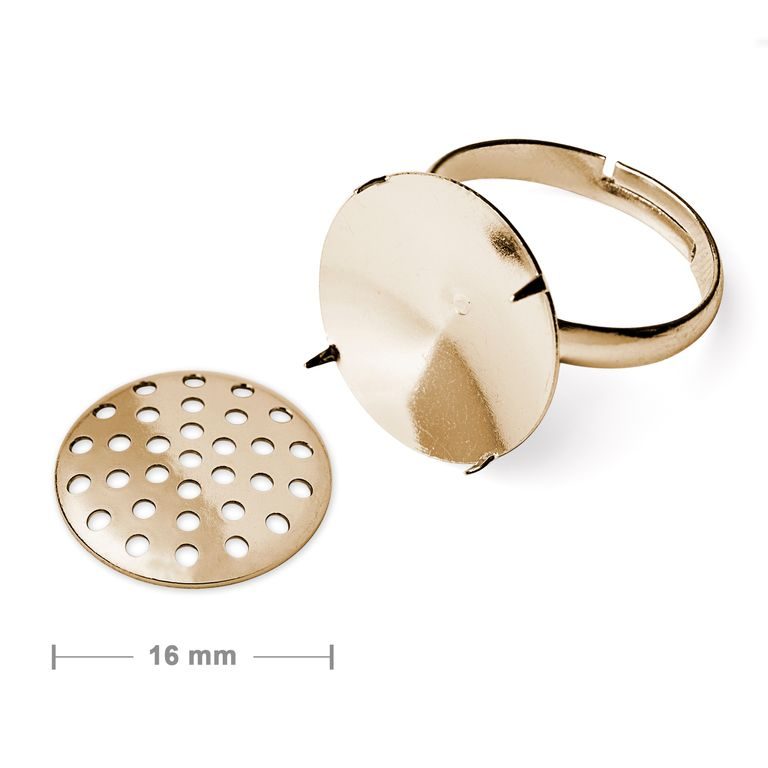 Ring base with sieve 16mm gold