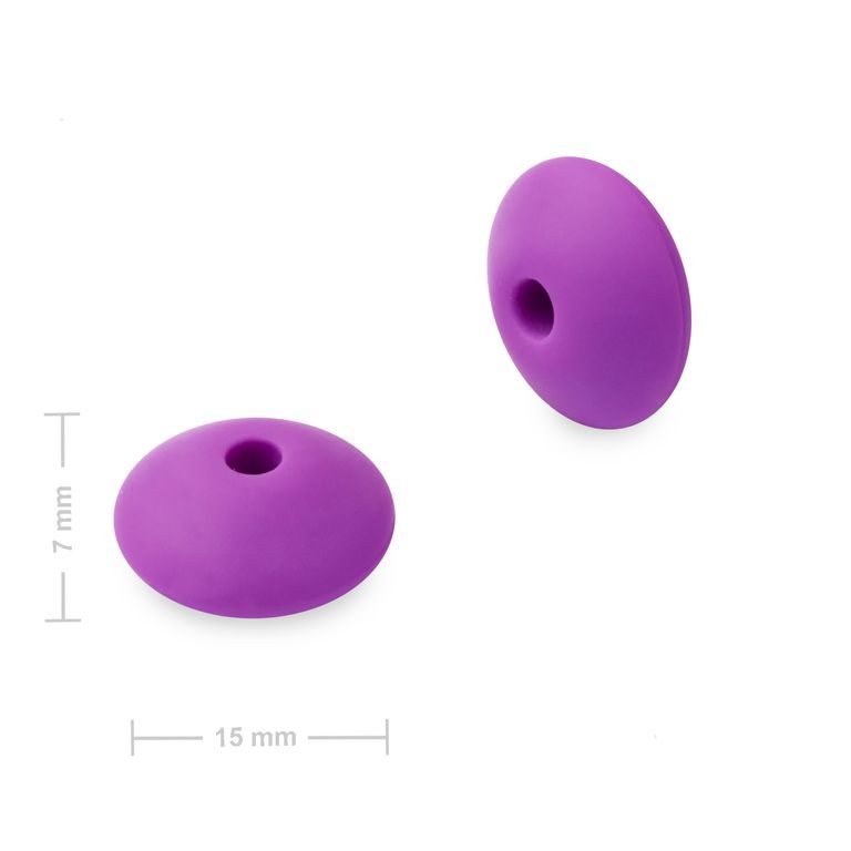 Silikónové koráliky lentilky 12x7mm Lavender