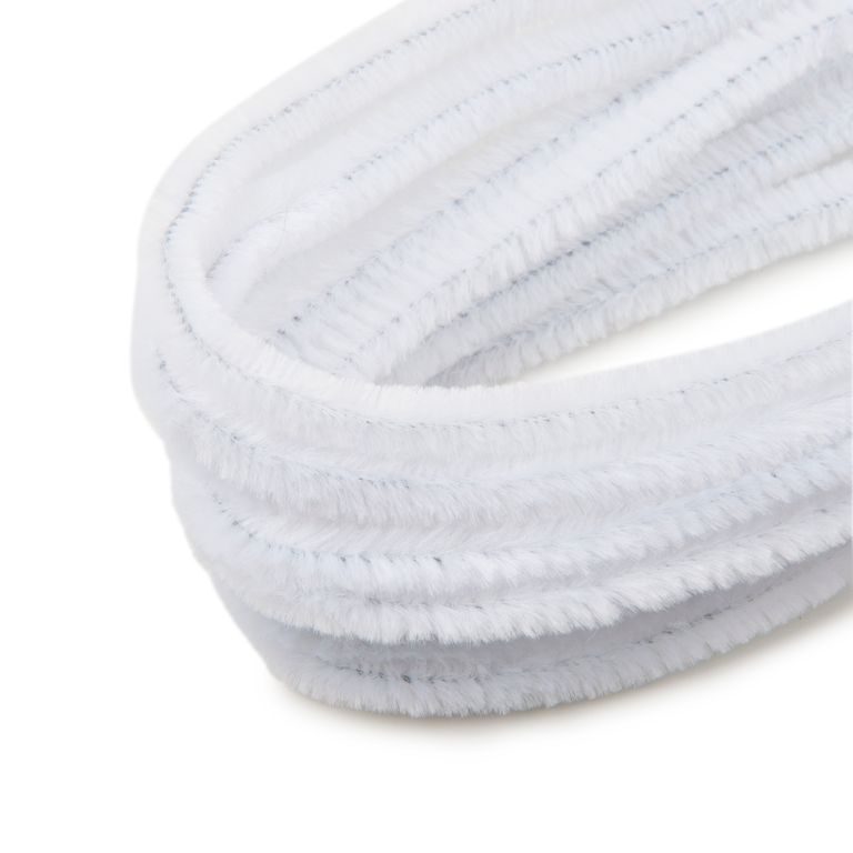 Chenille wires 50x0,8cm 10ks white