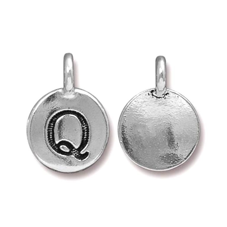 TierraCast pendant 17x12mm with letter Q antique silver