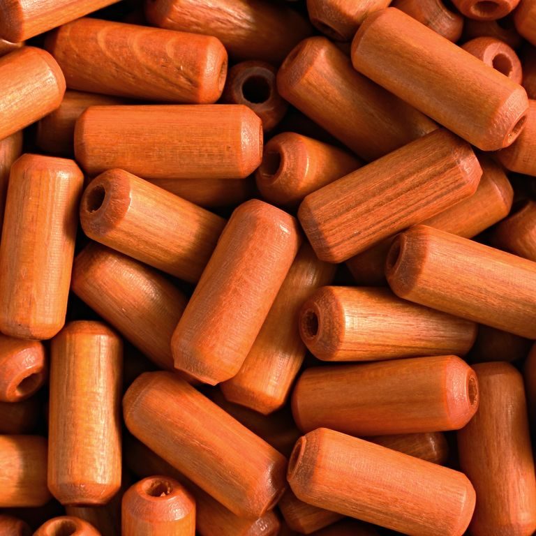 Czech wooden beads stick 15x6mm orange No.104