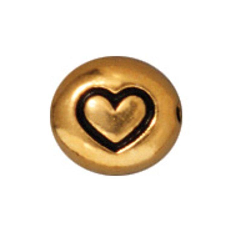 TierraCast bead Heart antique gold