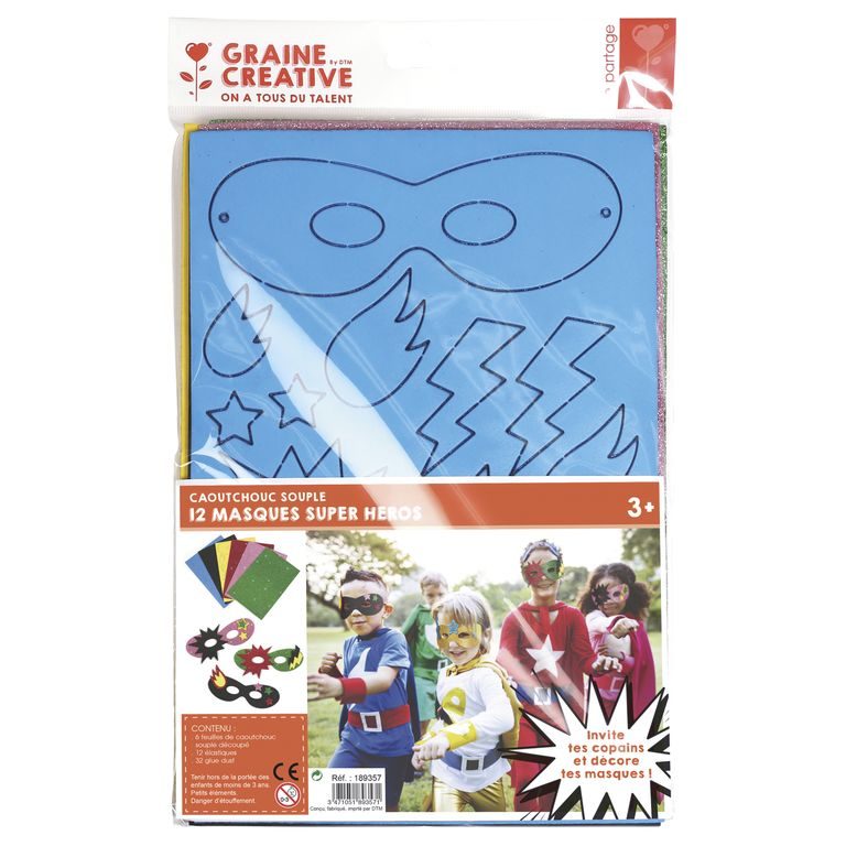 Superhero masks kit 12 pcs