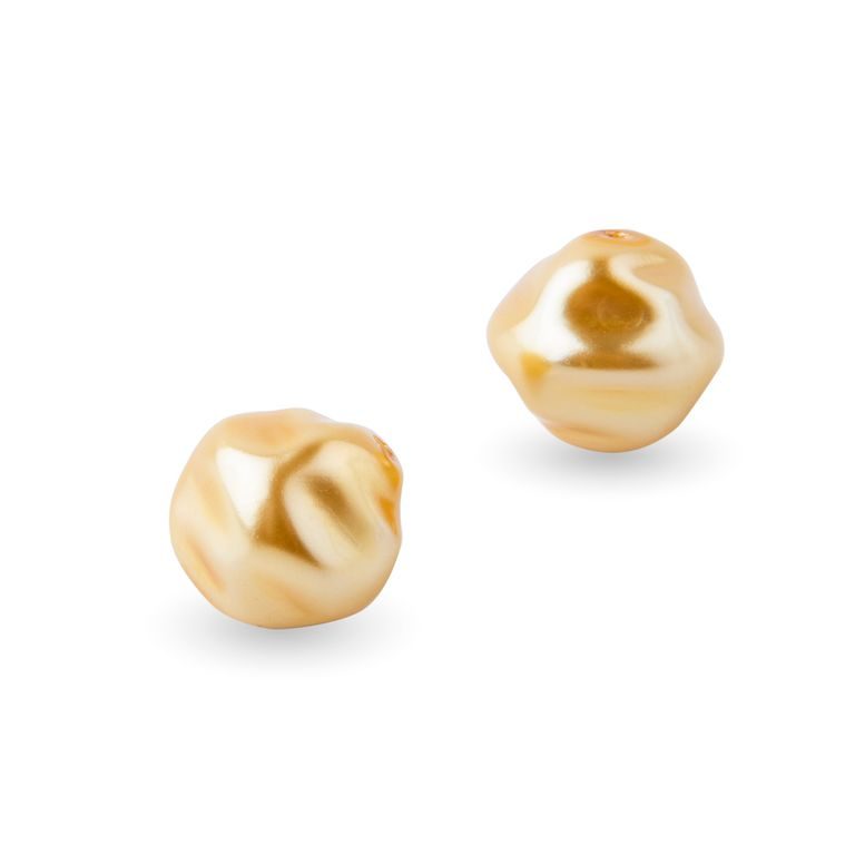 Czech glass shaped pearls 12mm gold No.9