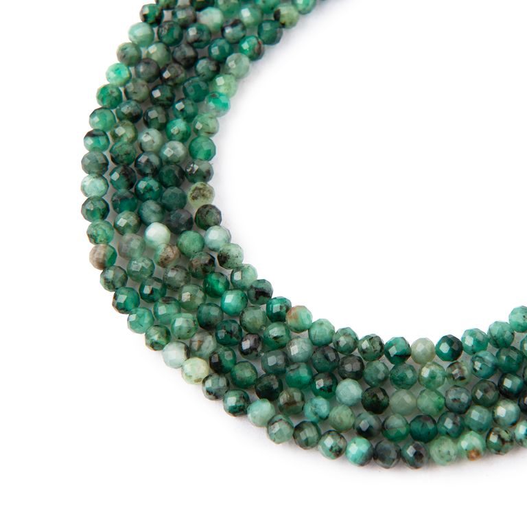 Emerald faceted beads 3mm