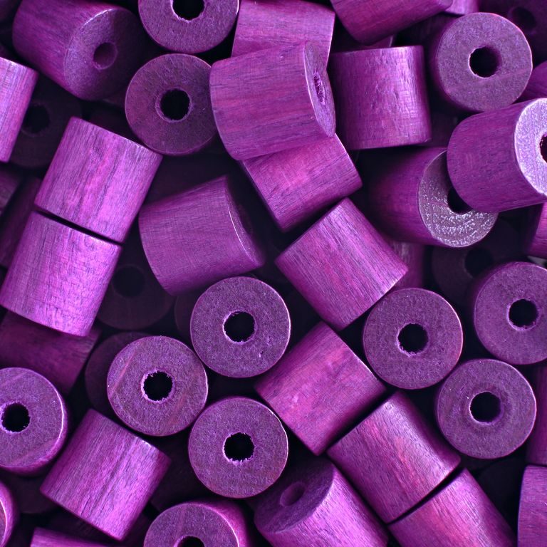 Czech wooden beads cylinder 7x7mm purple No.221