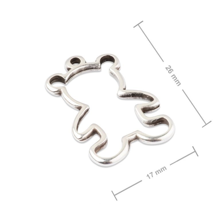 Manumi pendant little bear 26x17mm silver-plated