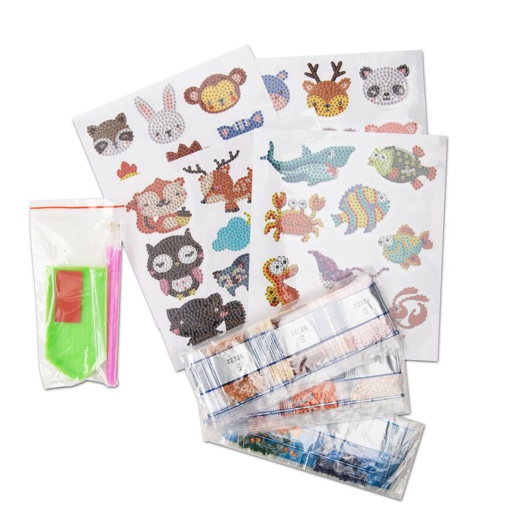 Diamond painting set of stickers with animals 43pcs