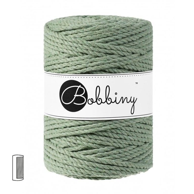 Bobbiny Fir textil Macramé XXL 3PLY 5mm Eucalyptus green