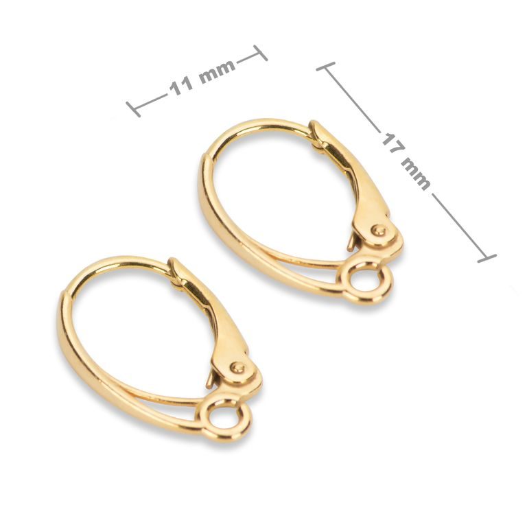 Sterling silver 925 gold-plated earring hook 17x11mm No.613