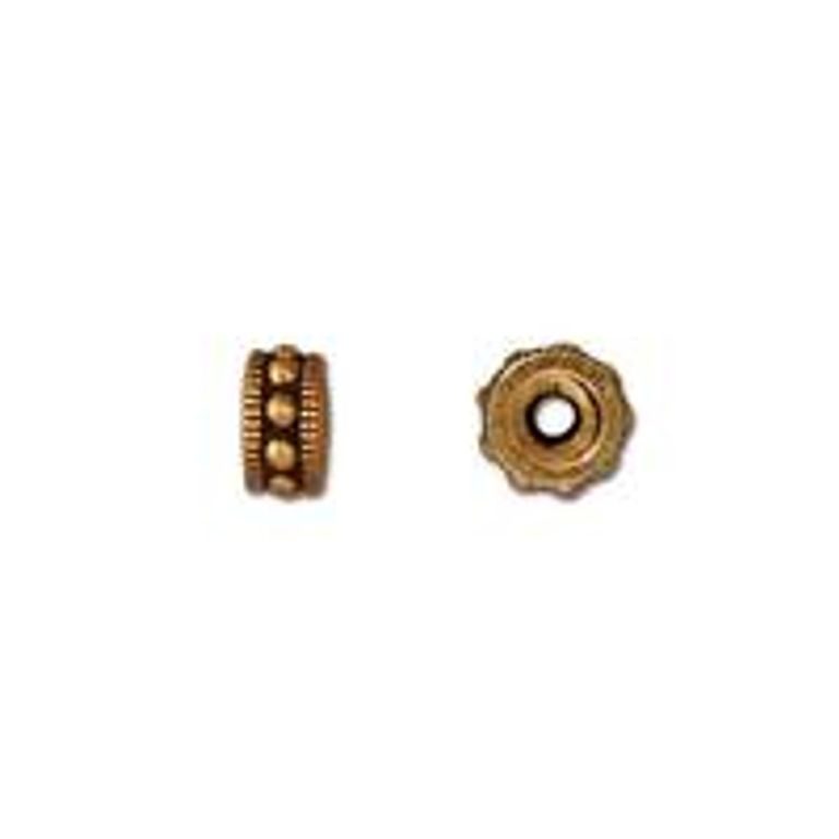 TierraCast decorative spacer Rococo 6mm antique gold