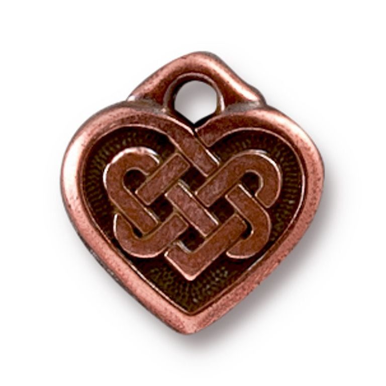 TierraCast pendant Small Celtic Heart antique copper