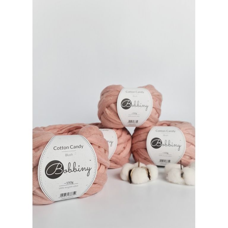 Bobbiny Fire textile macrame Cotton Candy blush