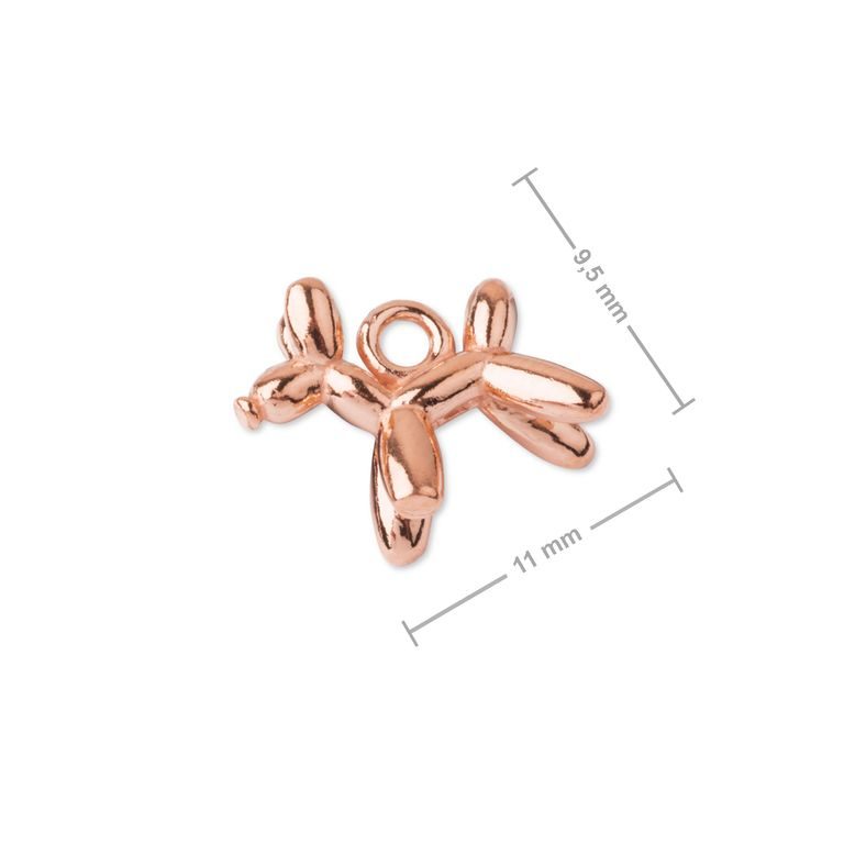 Silver pendant balloon doggy rose gold plated No.1132