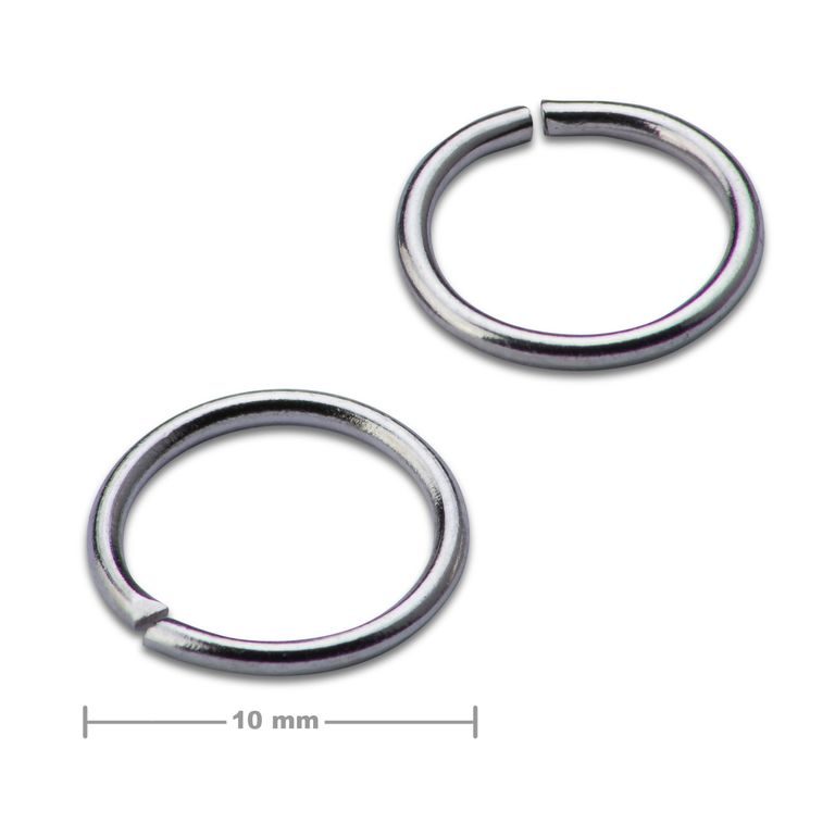 Jump ring 10mm in the colour of platinum