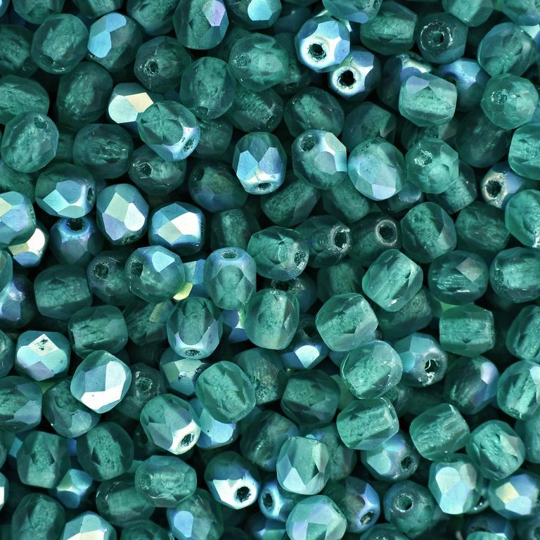 Mărgele șlefuite 4mm Matte Emerald AB