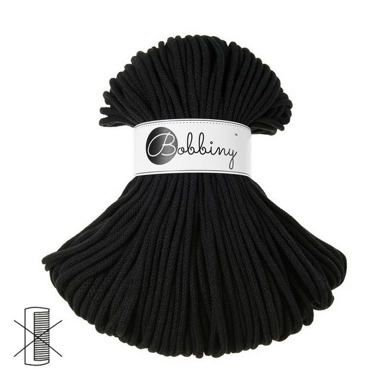 Bobbiny macramé šnúra Premium 5mm Black